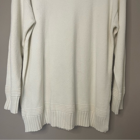 Anthropologie Margarita Mock Neck Tunic Sweater M Ivory Shoulder Button - Picture 6 of 11